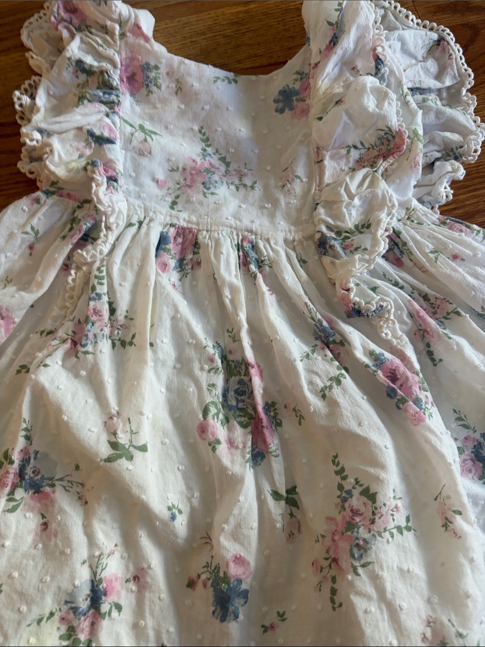 Catherine Malandrino White Floral Ruffle Kids Dress